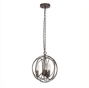 High End Iron Copper Plating Sand Nickel Globe Pendant Light